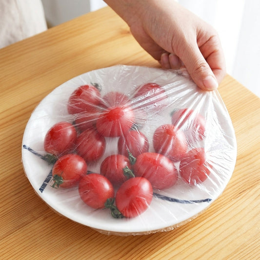 100 Pcs Disposable Plastic Food Covers | Stretchable Bowl, Plate & Food Lids