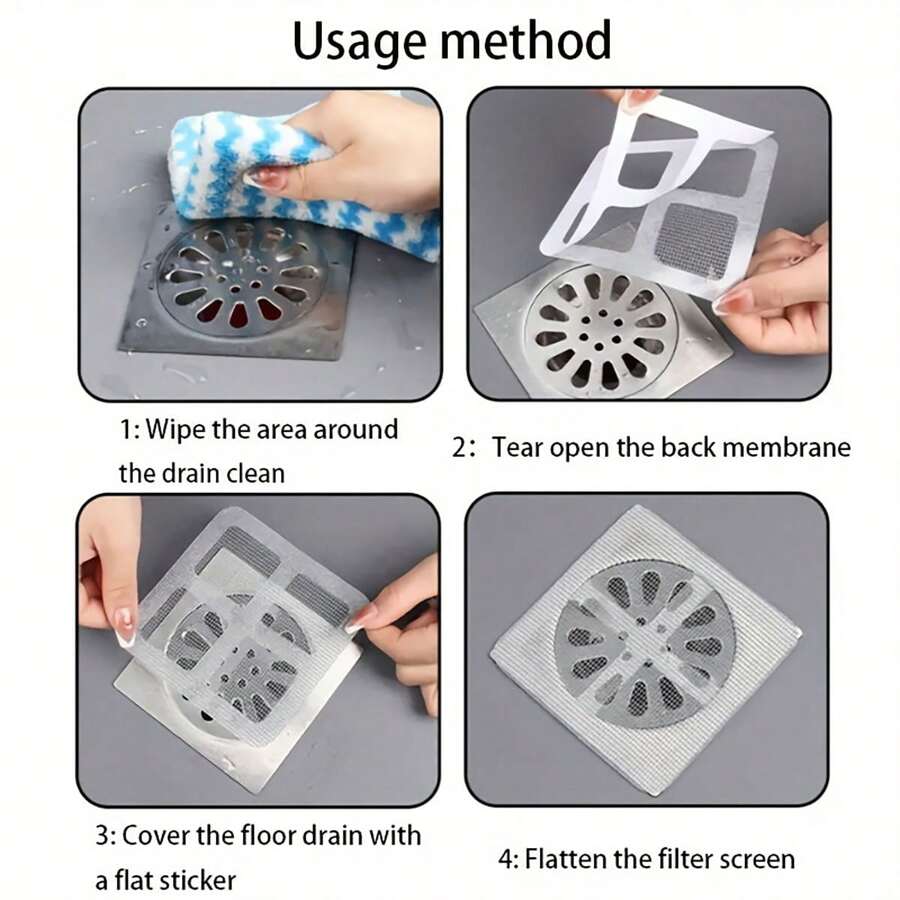 🚿 Disposable Dirt, Hair & Insect Catcher Stickers — Pack of 10