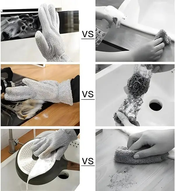 🧤 Multipurpose Wire Dishwashing Gloves | Steel Wire Cleaning Glove for Kitchen, Pots & Dishes