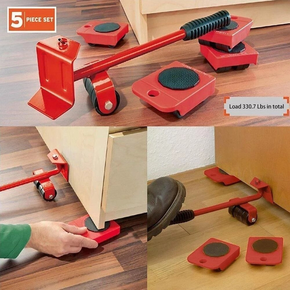 New Heavy Furniture Mover Tool Set | Furniture Lifter & Roller Kit Set of 5