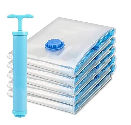 🏠 Vacuum Storage Bags with Hand Pump — 5 Pack