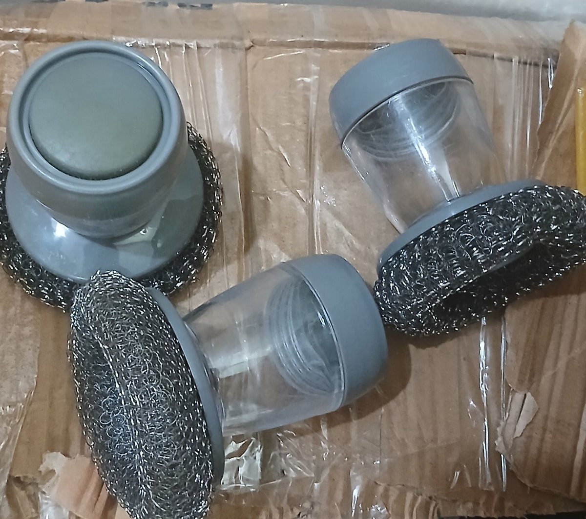 🧼 Self-Dispensing Dish Washing Brush Pack Of Three 3 | 🍳 Kitchen Cleaning Brush for Pots, Pans & Sink