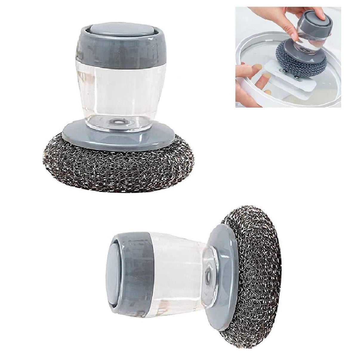 🧼 Self-Dispensing Dish Washing Brush Pack Of Three 3 | 🍳 Kitchen Cleaning Brush for Pots, Pans & Sink