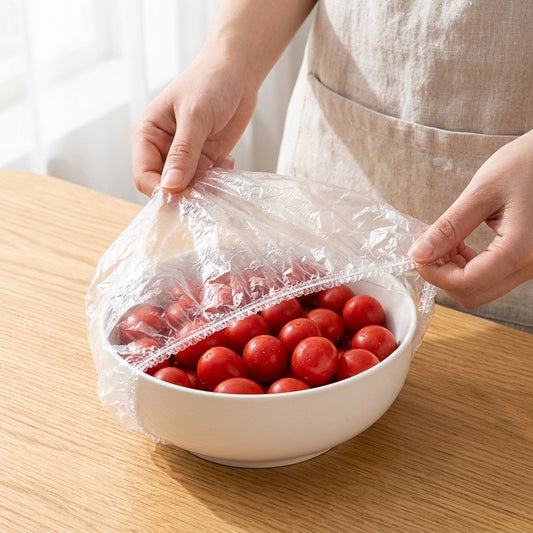 100 Pcs Disposable Plastic Food Covers | Stretchable Bowl, Plate & Food Lids