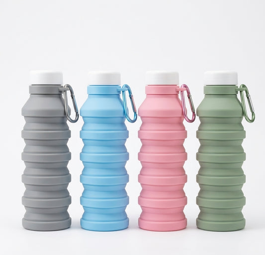 💧 600ML Silicone Foldable Water Bottle | Space Saving Bottle For School & Traveling