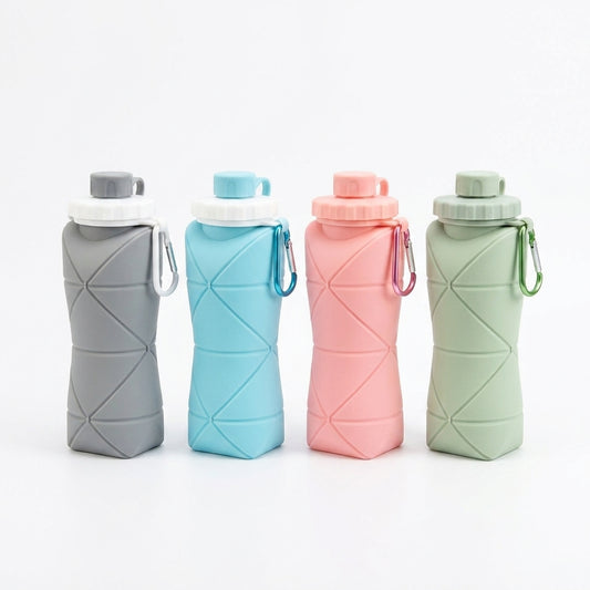 💧 600ML Silicone Foldable Water Bottle | Space Saving Bottle For School & Traveling
